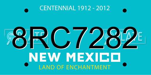 8RC7282 New Mexico License Plate