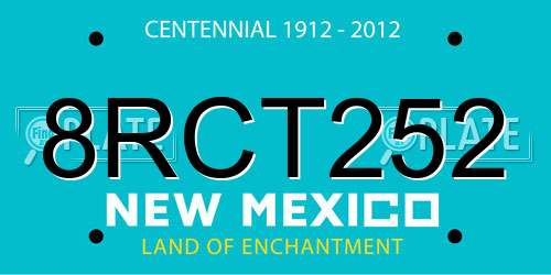 8RCT252 New Mexico License Plate