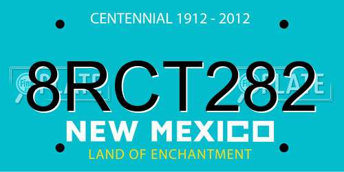 8RCT282 New Mexico License Plate
