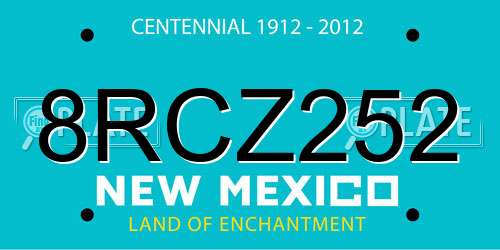 8RCZ252 New Mexico License Plate