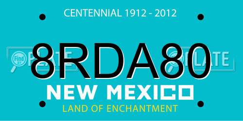 8RDA80 New Mexico License Plate
