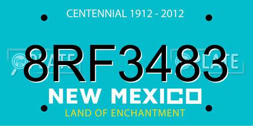 8RF3483 New Mexico License Plate