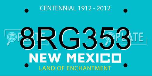 8RG353 New Mexico License Plate