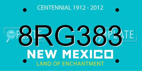 8RG383 New Mexico License Plate