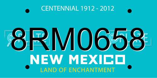 8RM0658 New Mexico License Plate