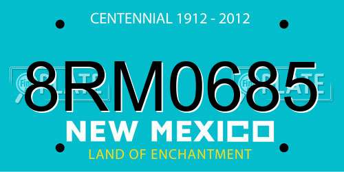 8RM0685 New Mexico License Plate