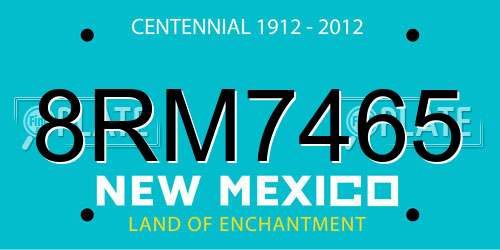 8RM7465 New Mexico License Plate