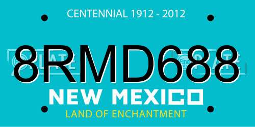 8RMD688 New Mexico License Plate