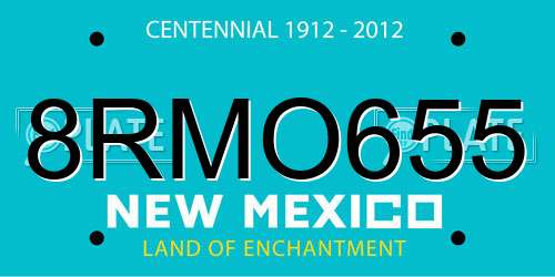 8RMO655 New Mexico License Plate