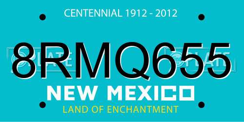 8RMQ655 New Mexico License Plate