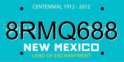 8RMQ688 New Mexico License Plate