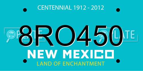 8RO450 New Mexico License Plate
