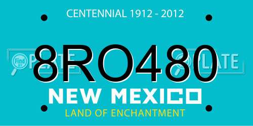 8RO480 New Mexico License Plate