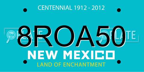 8ROA50 New Mexico License Plate