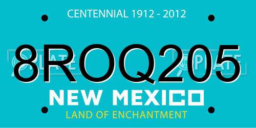 8ROQ205 New Mexico License Plate