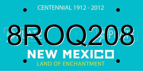 8ROQ208 New Mexico License Plate