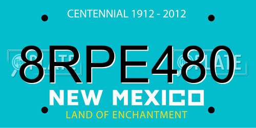 8RPE480 New Mexico License Plate