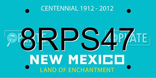 8RPS47 New Mexico License Plate
