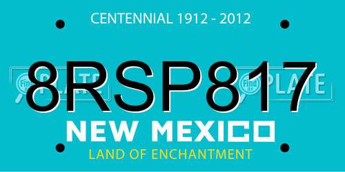 8RSP817 New Mexico License Plate