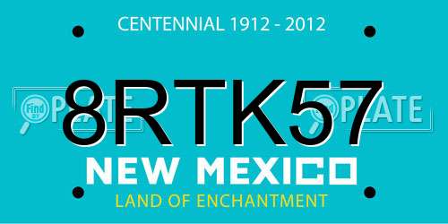 8RTK57 New Mexico License Plate