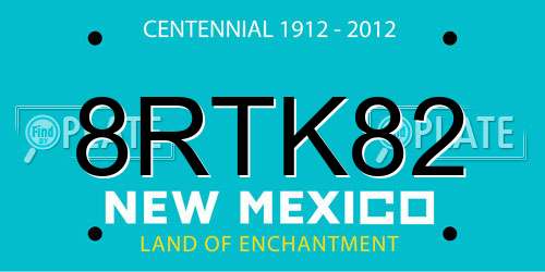 8RTK82 New Mexico License Plate
