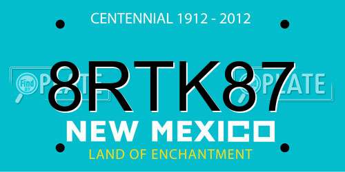 8RTK87 New Mexico License Plate