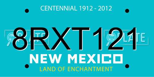 8RXT121 New Mexico License Plate