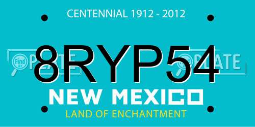 8RYP54 New Mexico License Plate