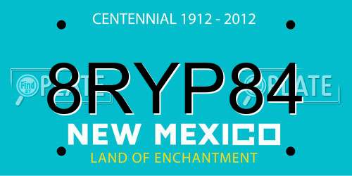 8RYP84 New Mexico License Plate