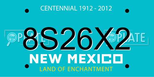 8S26X2 New Mexico License Plate