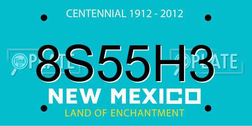 8S55H3 New Mexico License Plate