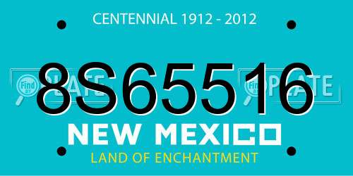 8S65516 New Mexico License Plate