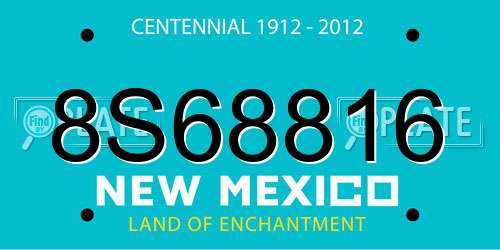 8S68816 New Mexico License Plate