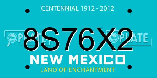 8S76X2 New Mexico License Plate