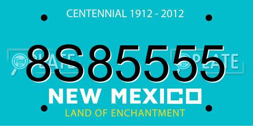 8S85555 New Mexico License Plate