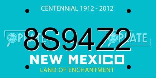 8S94Z2 New Mexico License Plate