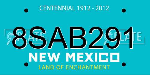 8SAB291 New Mexico License Plate