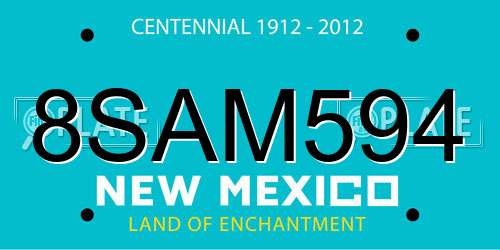 8SAM594 New Mexico License Plate