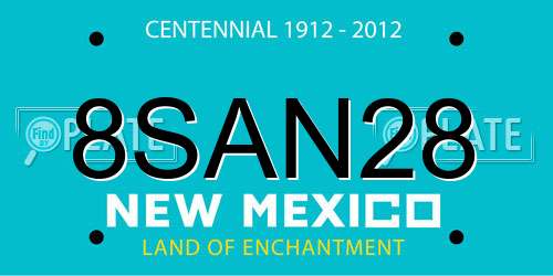 8SAN28 New Mexico License Plate