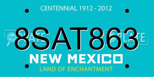 8SAT863 New Mexico License Plate