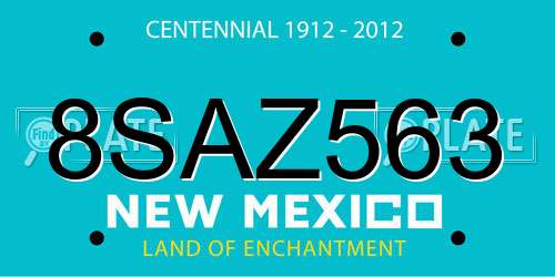 8SAZ563 New Mexico License Plate