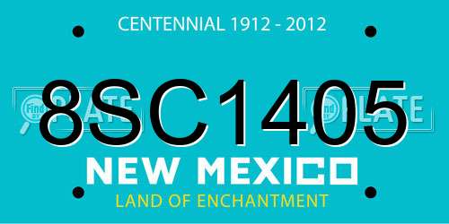 8SC1405 New Mexico License Plate