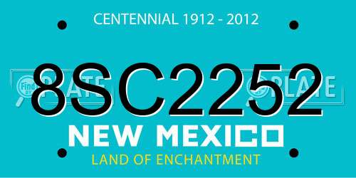 8SC2252 New Mexico License Plate