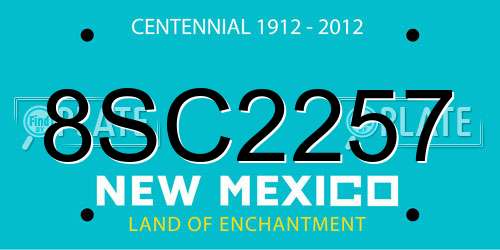 8SC2257 New Mexico License Plate