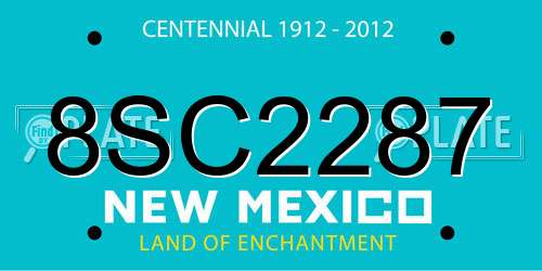 8SC2287 New Mexico License Plate