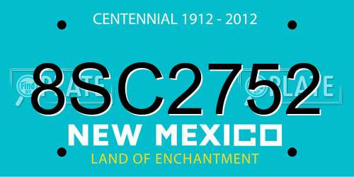 8SC2752 New Mexico License Plate