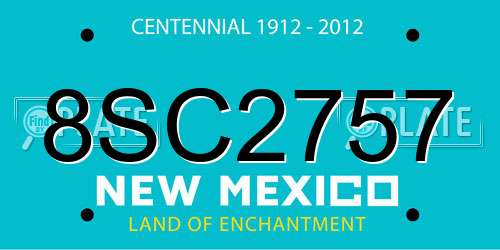 8SC2757 New Mexico License Plate
