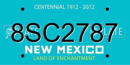 8SC2787 New Mexico License Plate