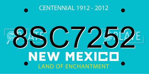8SC7252 New Mexico License Plate