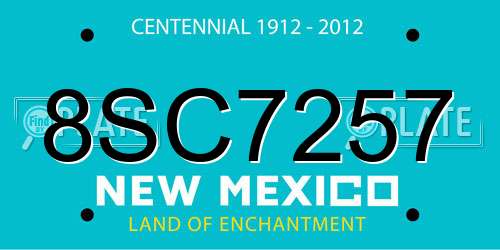 8SC7257 New Mexico License Plate